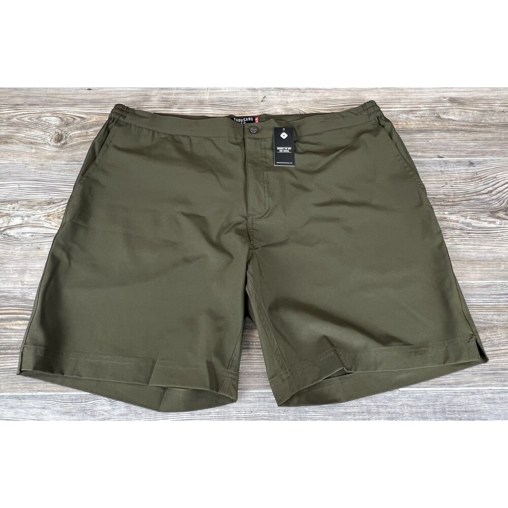Thousand Miles Shorts Mens XXL Green Stretch Lightweight All Day Travel Golf NEW